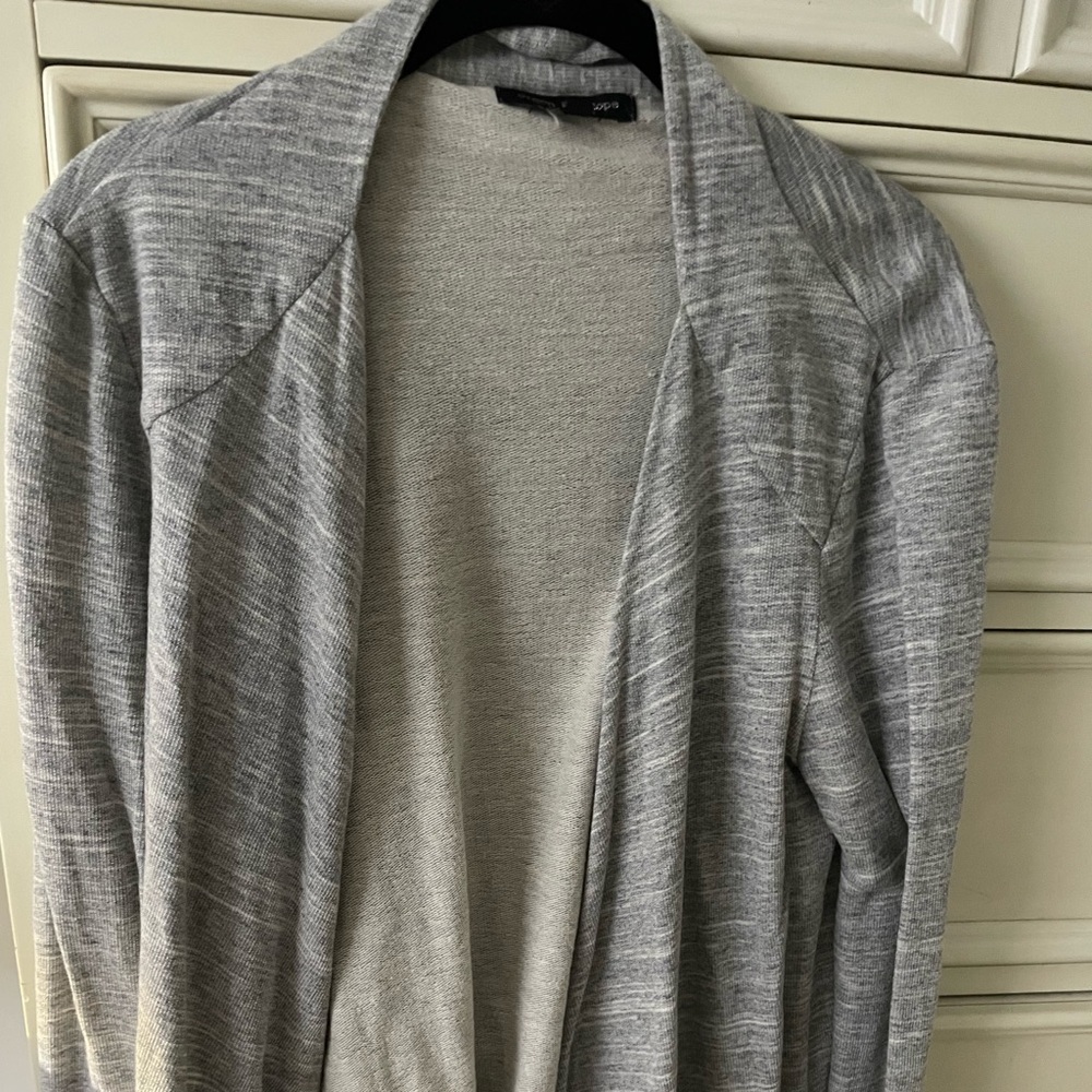 Womens Gray wrap Front Cardigan-size L